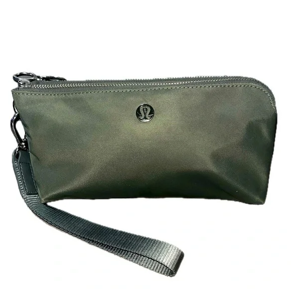 Lululemon Dual Pouch Grey Sage Green Wristlet Bag - Picture 13 of 16